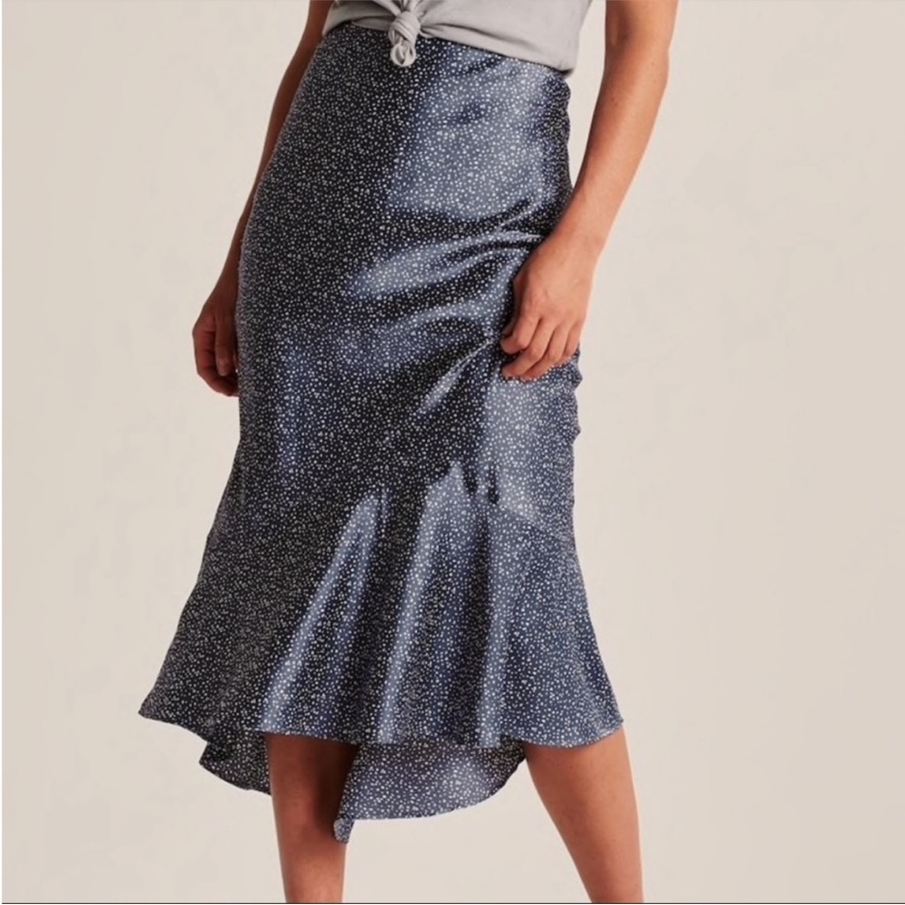Abercrombie Blue and White Speckled Midaxi Skirt